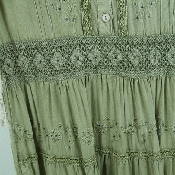 Vintage Renaissance Faire Dress Medieval 90s Size 6 Castlecore Tiered Midi - Picture 6 of 11